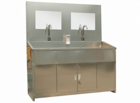 點(diǎn)擊查看詳細(xì)信息<br>標(biāo)題：全不銹鋼標(biāo)準(zhǔn)感應(yīng)洗手池（可定做單人、三人） 閱讀次數(shù)：2507